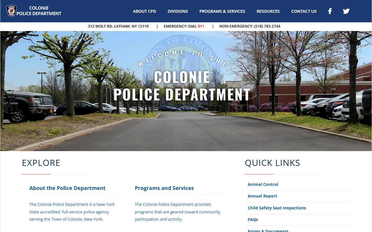 Colonie Police Department for local background check services