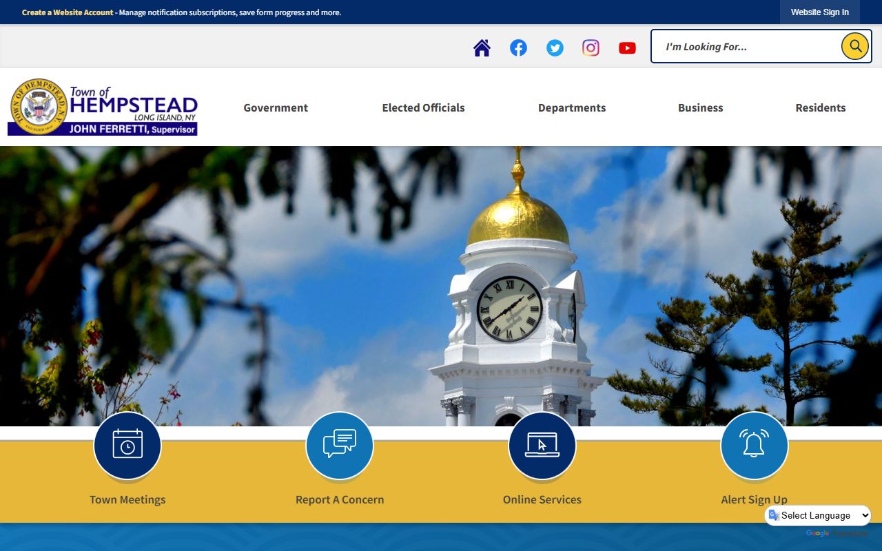 Town of Hempstead official website for Hempstead background check information