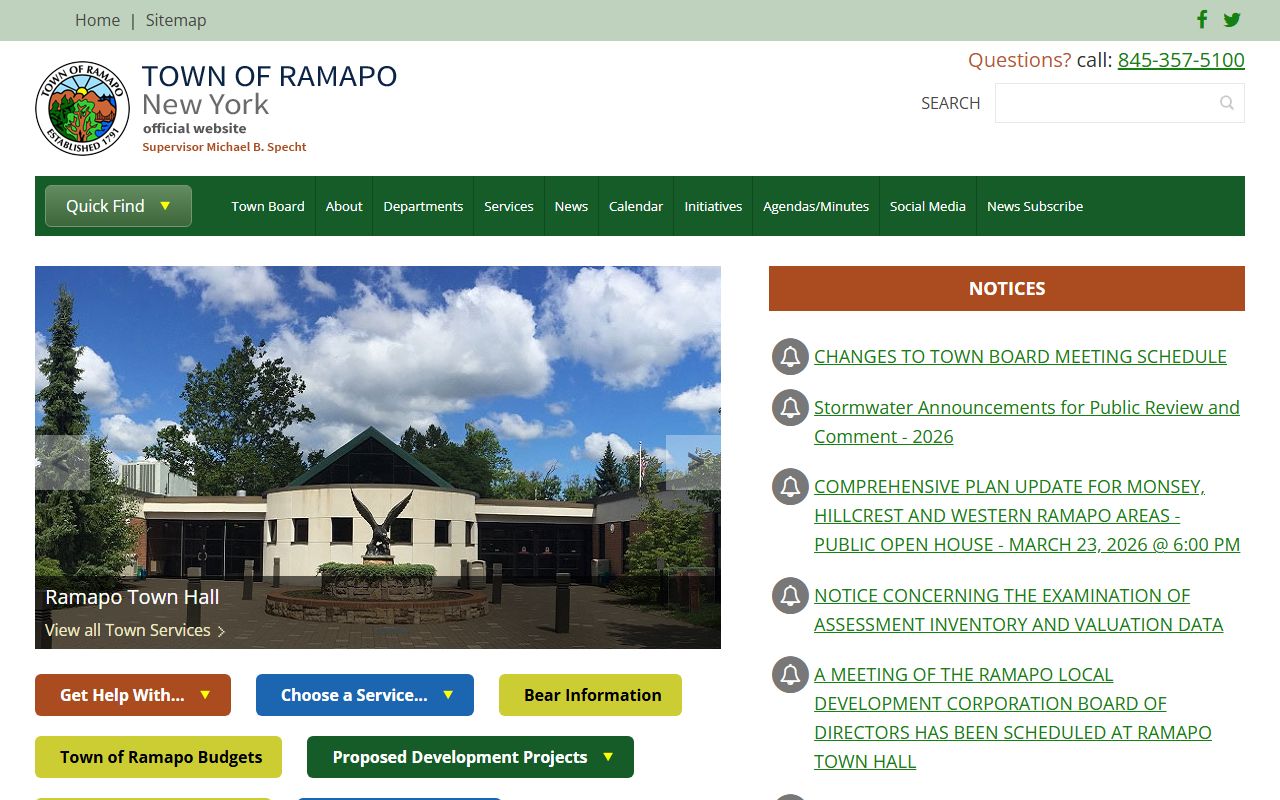 Town of Ramapo official website for Ramapo background check information