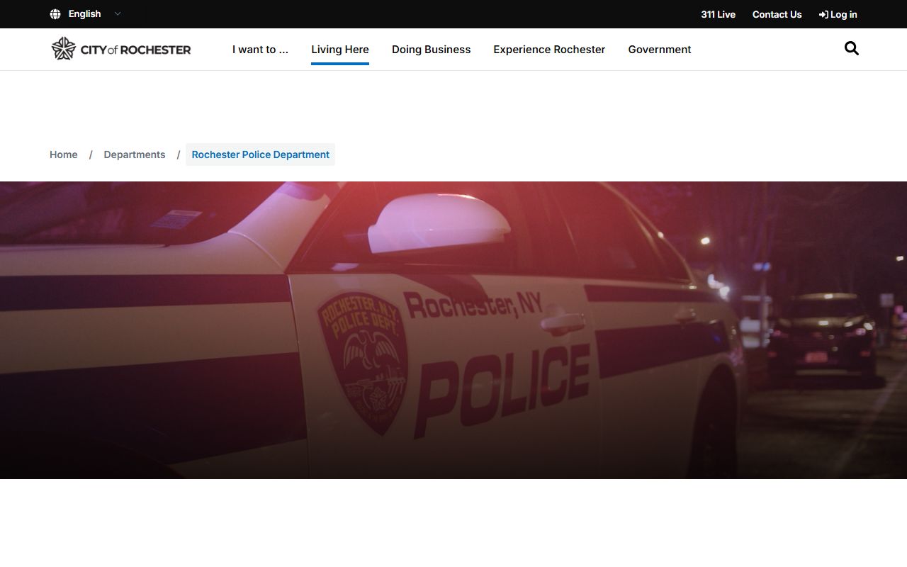 Rochester Police Department website for background check record requests