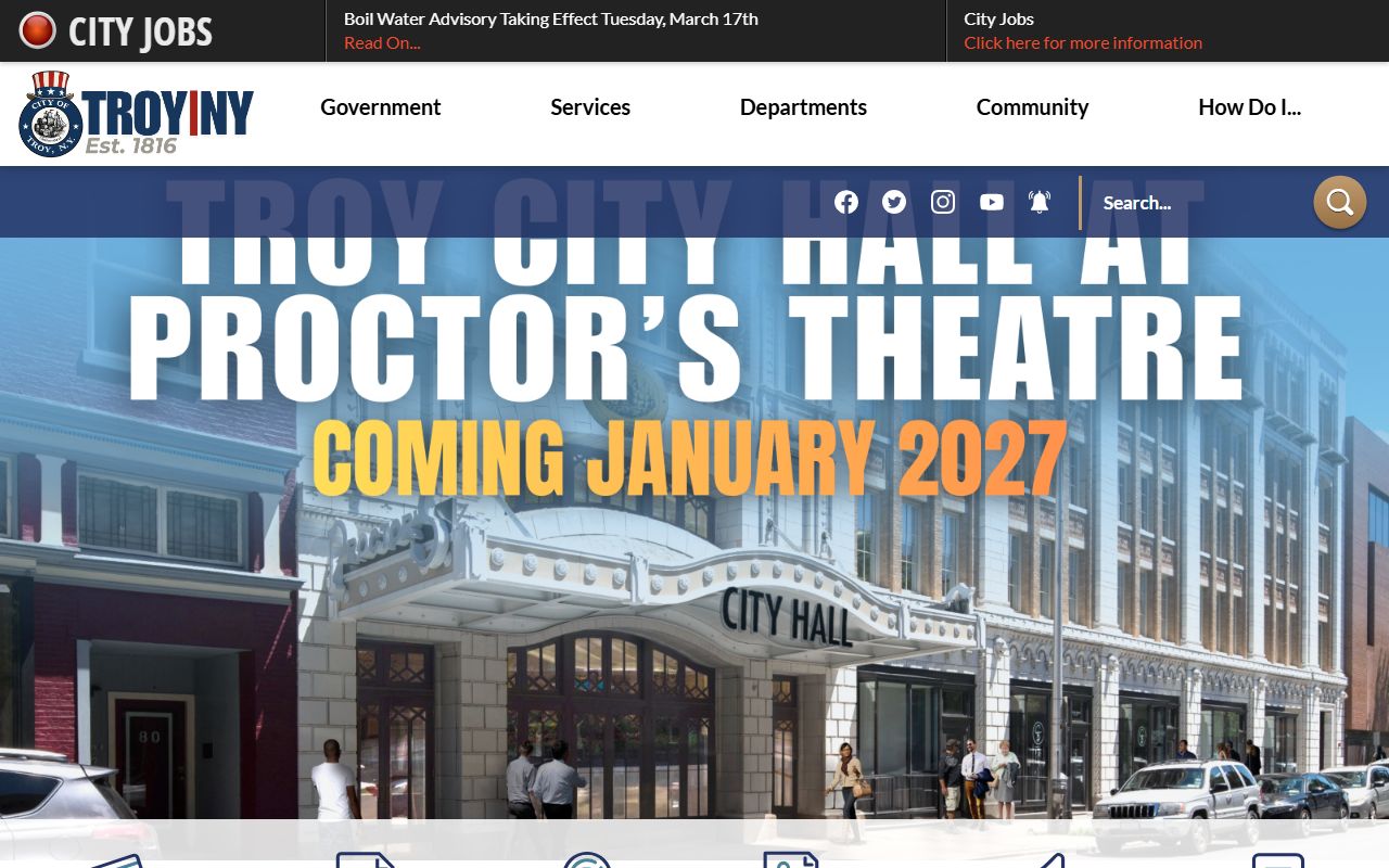 City of Troy official website for background check information