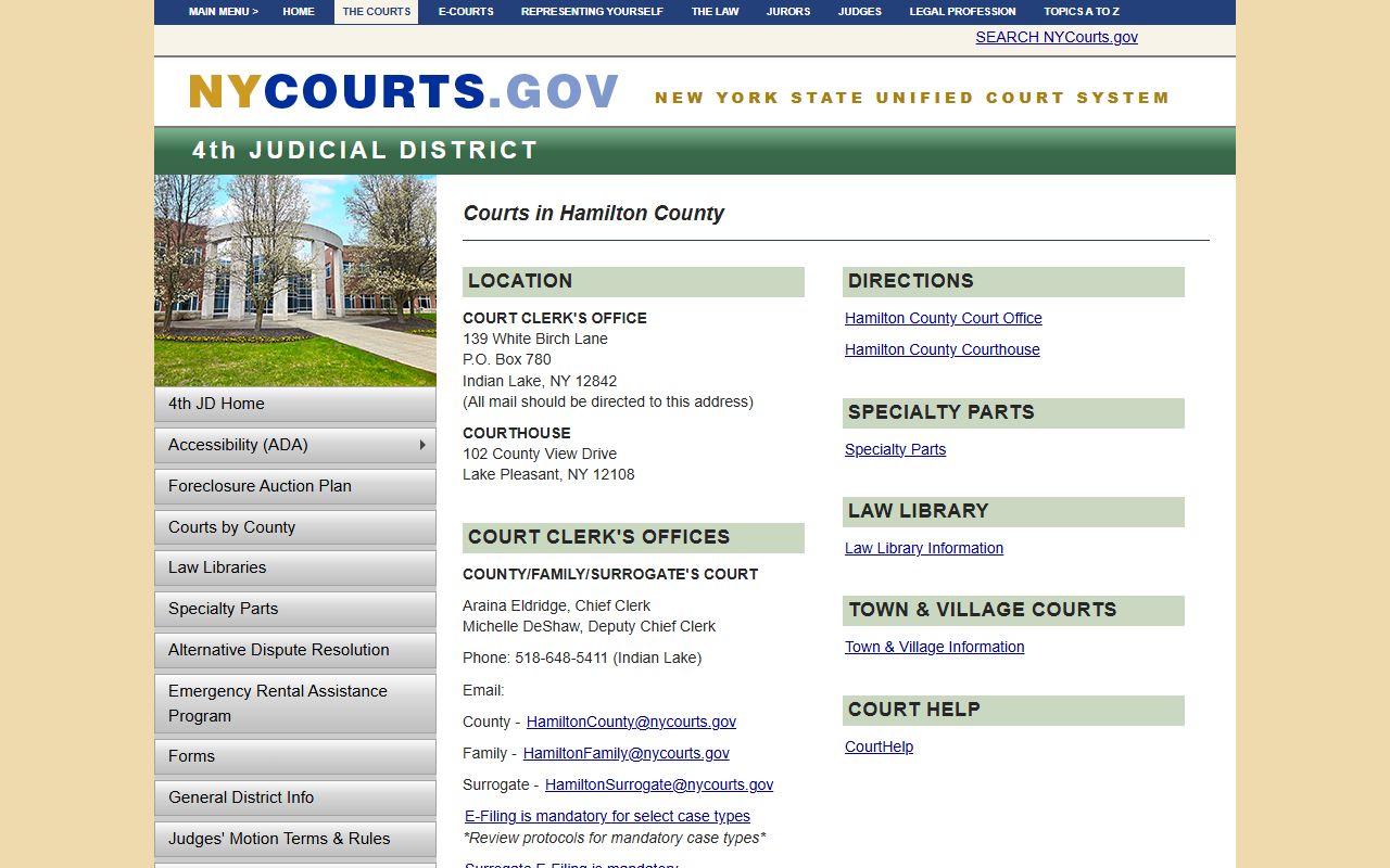 Hamilton County courthouse and court system for background check searches