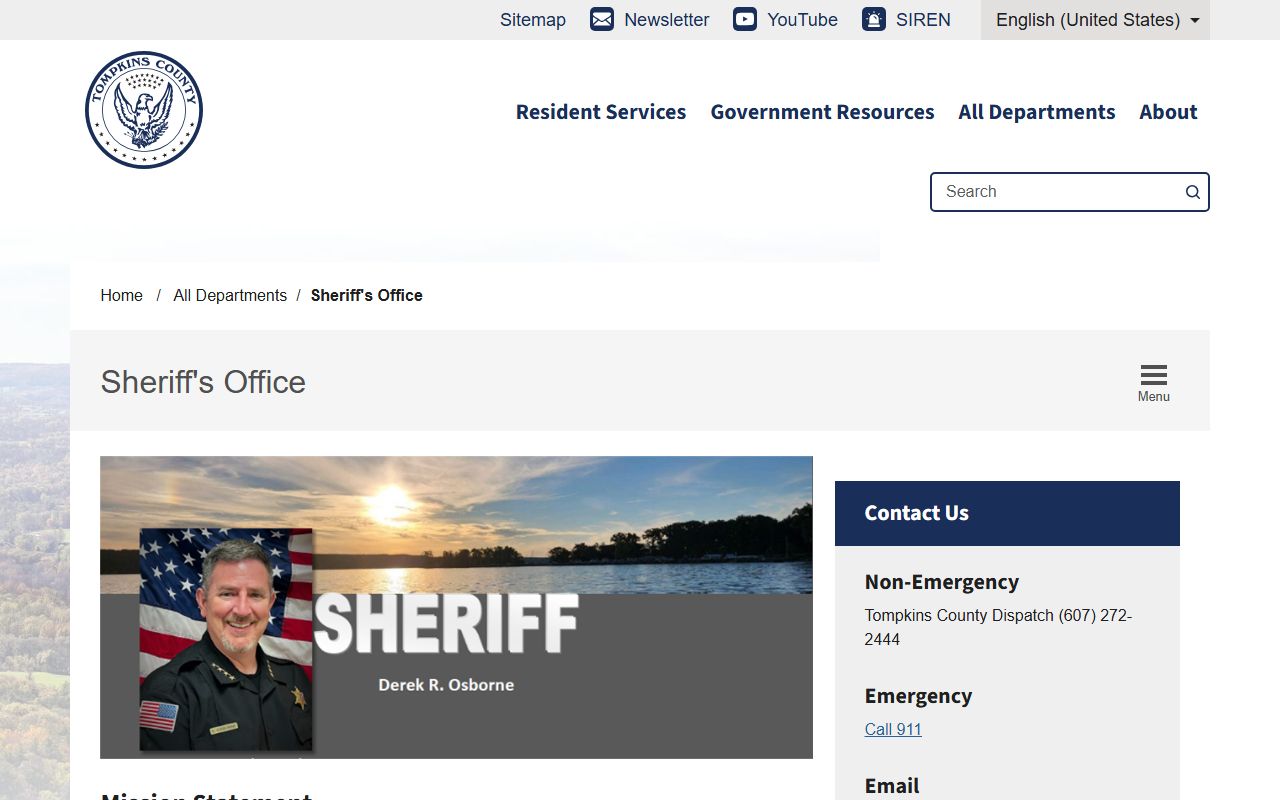 Tompkins County Sheriff's Office for fingerprinting and background check services
