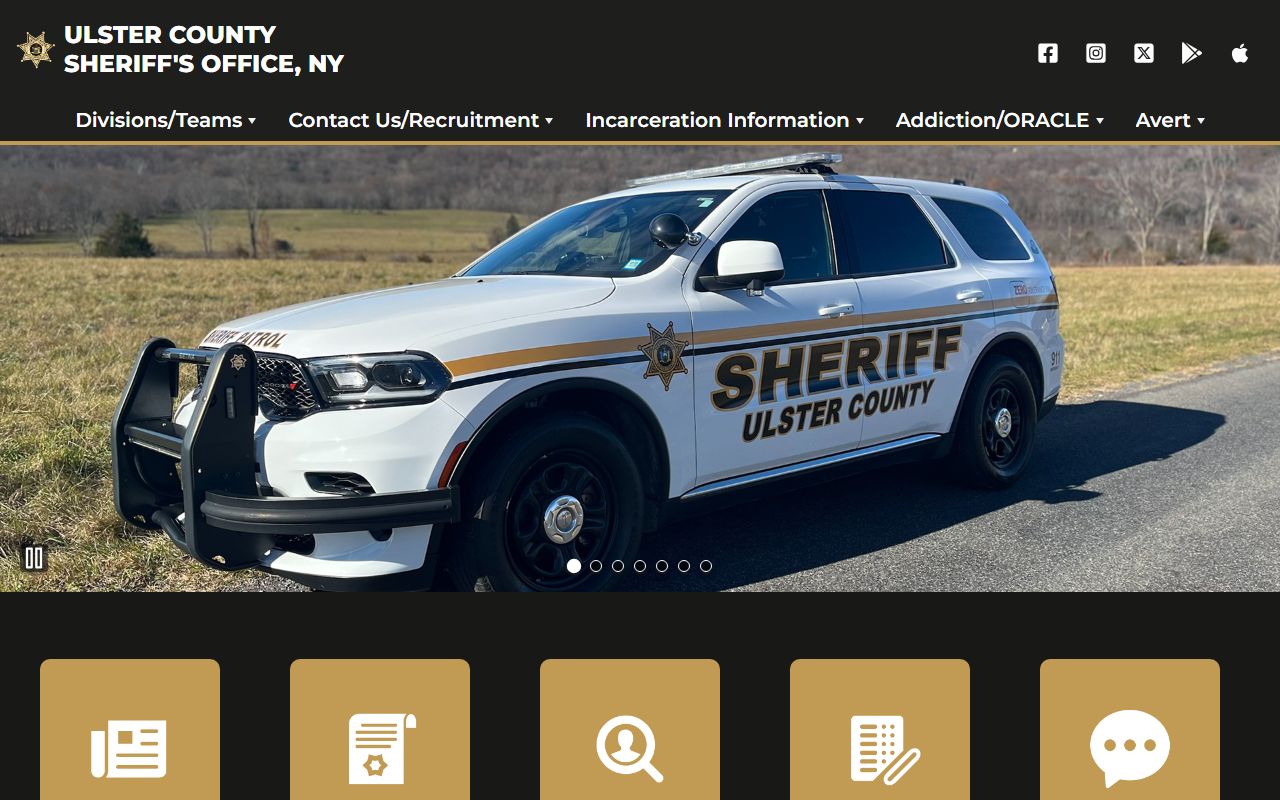 Ulster County Sheriff's Office for law enforcement records and fingerprinting